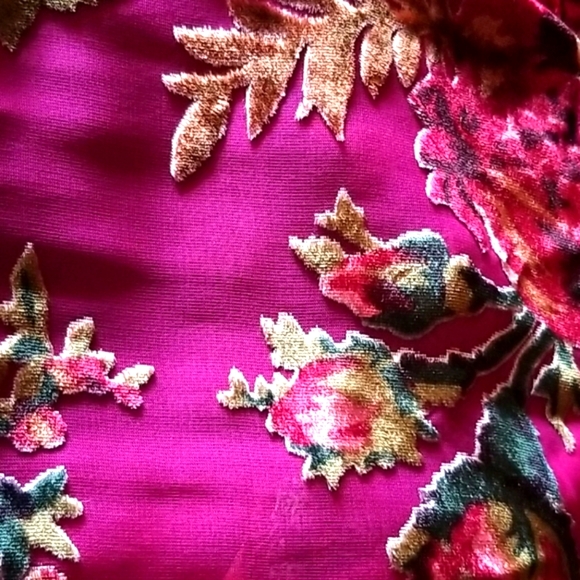 Midi PATCHWORK kimono VELVET SILK BLEND bead fringe COAT s/m - Picture 10 of 12